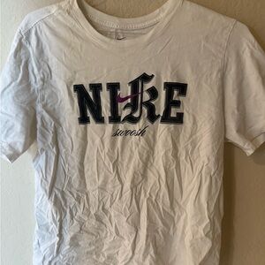 Nike White and Gray Logo Tee